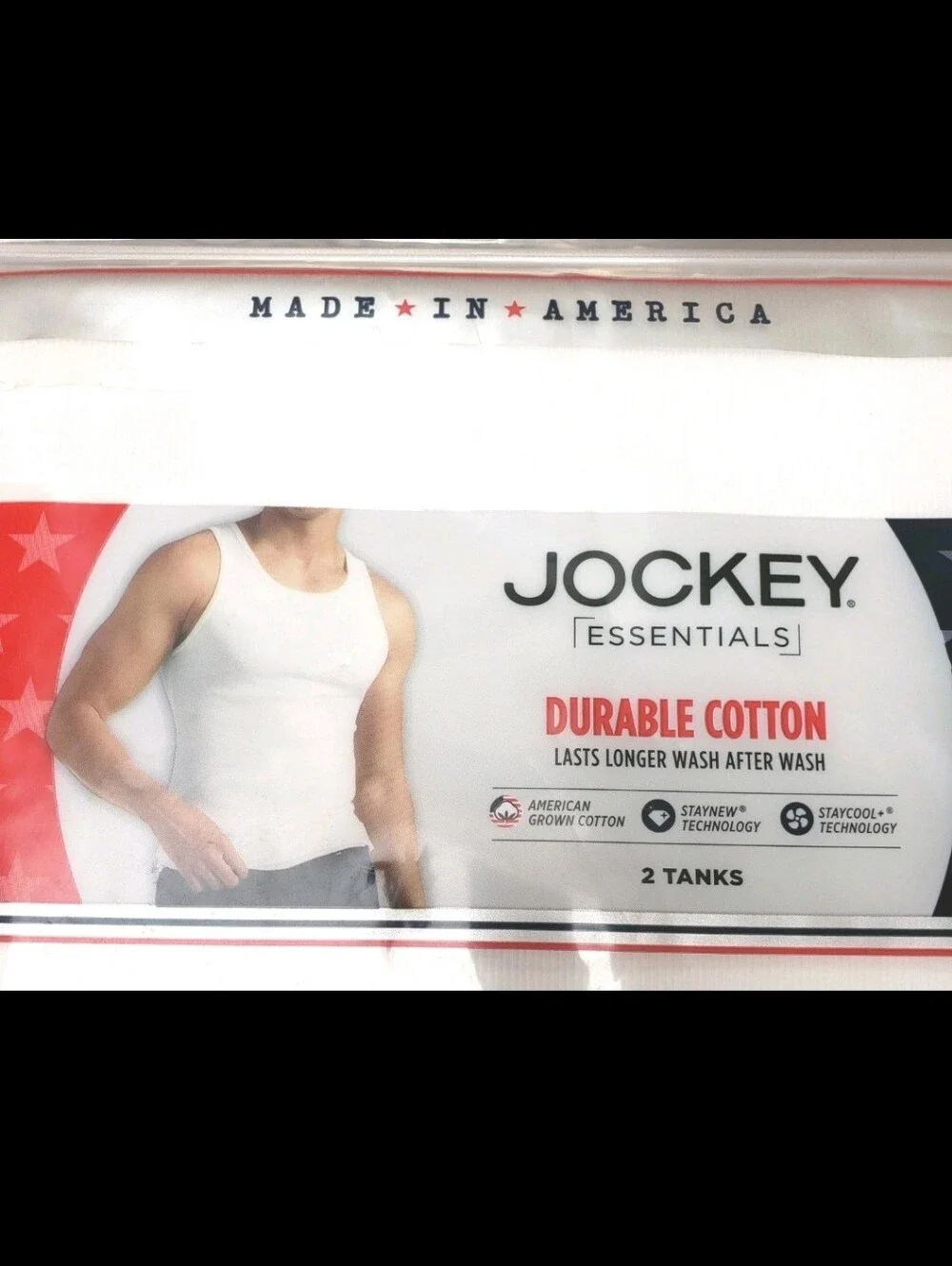 JOCKEY ESSENTIALS®: MEN'S MADE IN AMERICA®: 100% COTTON TANK TOP: 2 PK: SIZE: XL